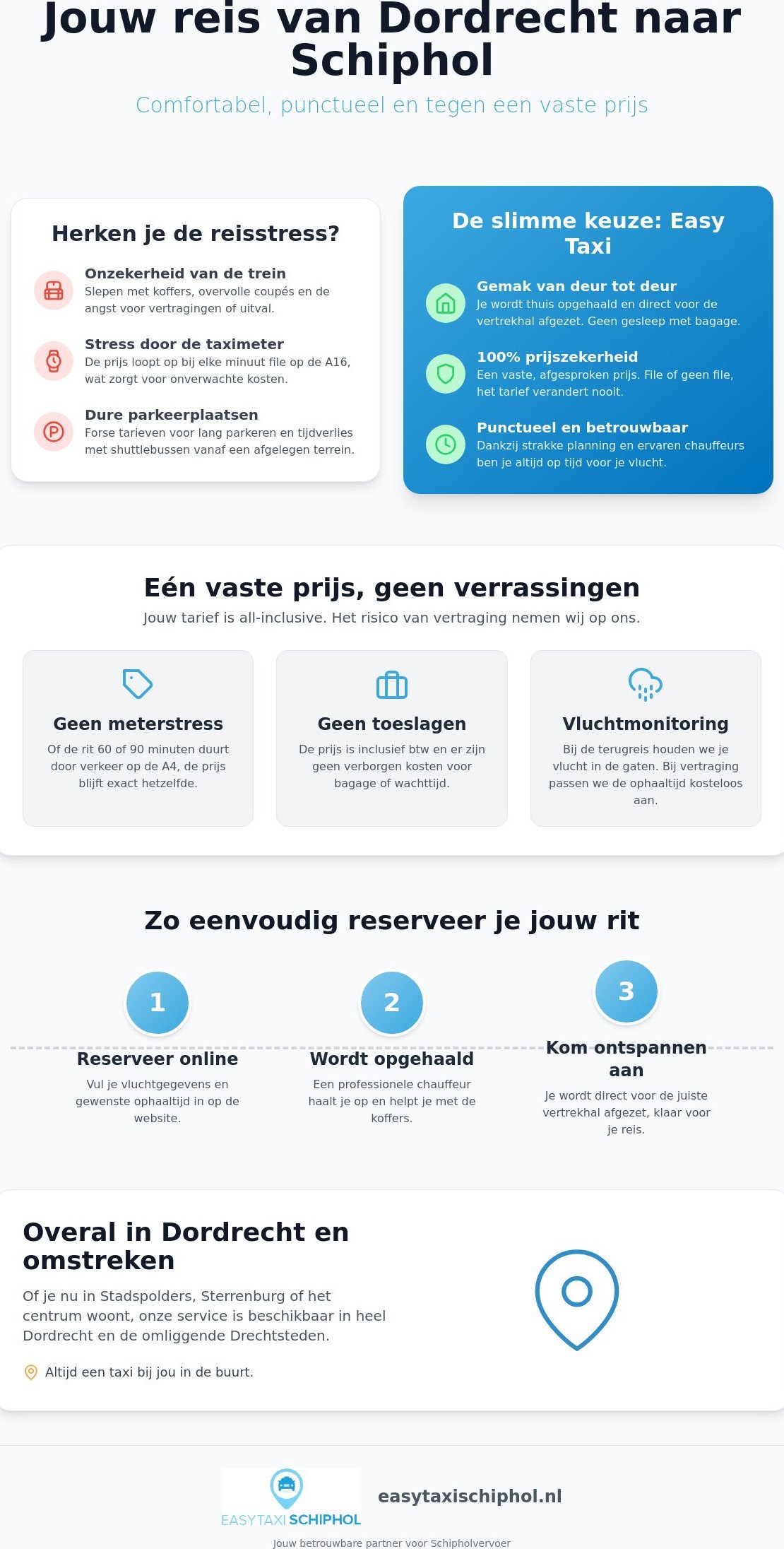 Taxi Dordrecht naar Schiphol: jouw zorgeloze start van de reis in 2026