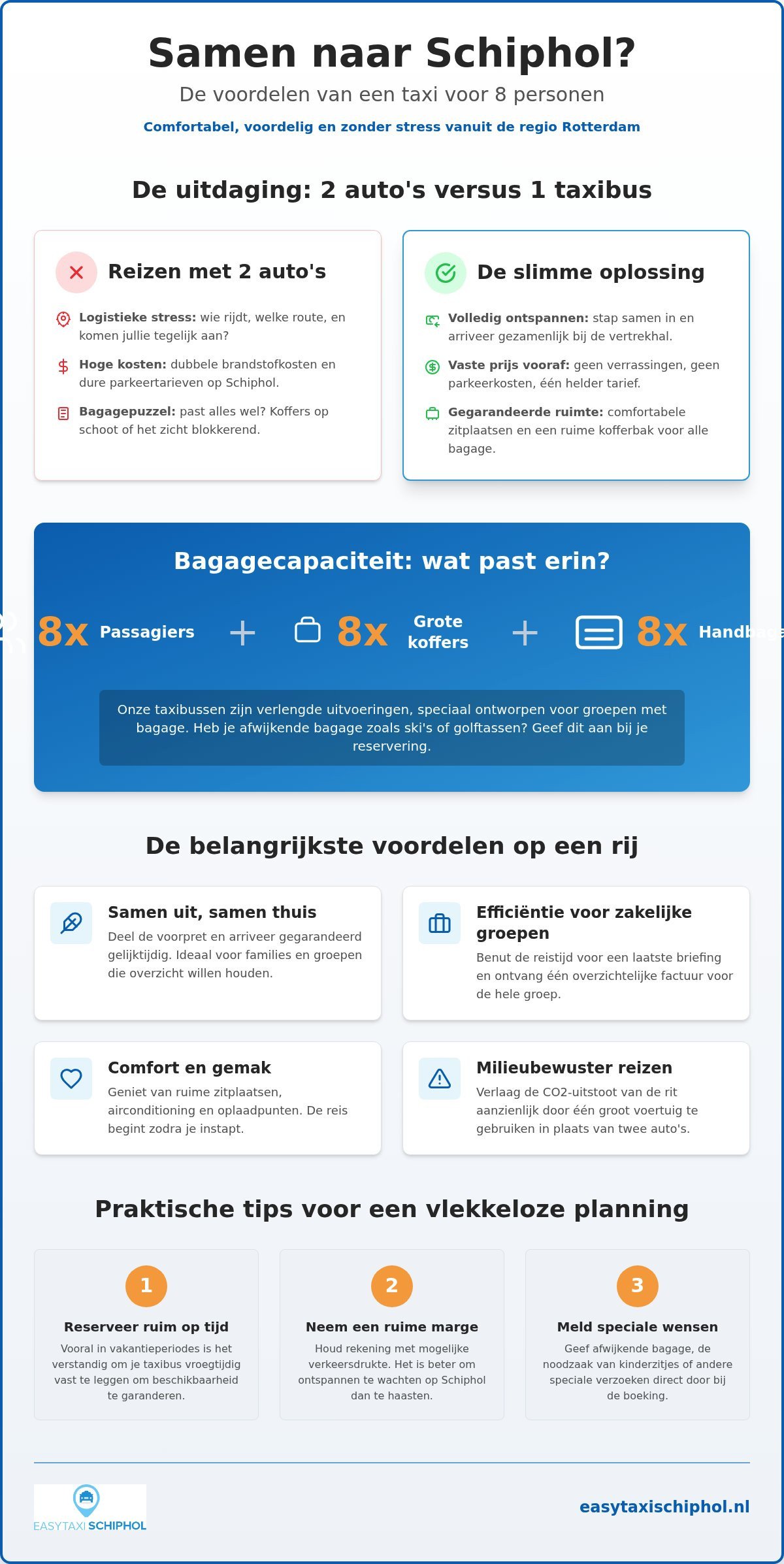 Taxi 8 Personen: Comfortabel Groepsvervoer naar Schiphol